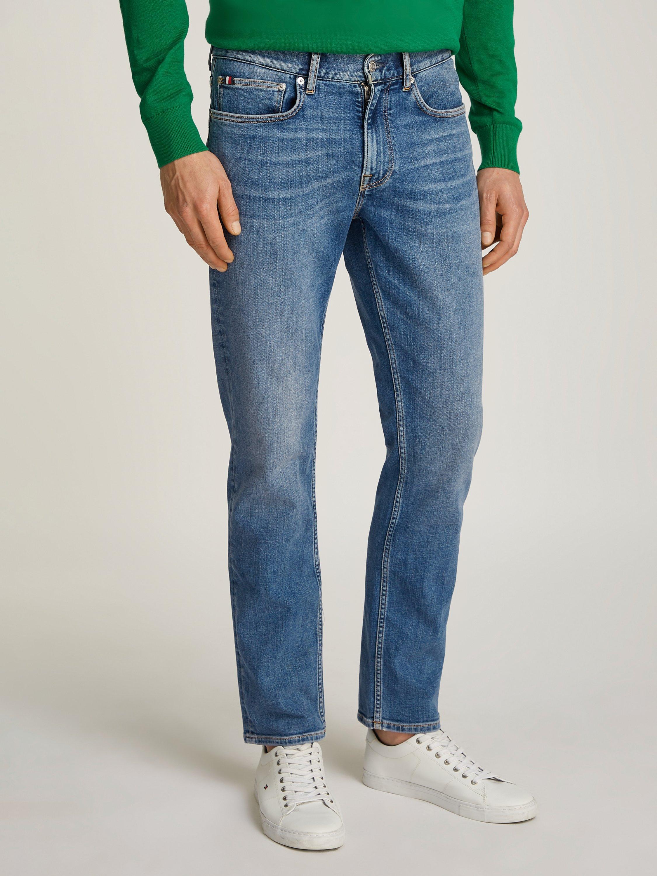 Product image 1 of 6, which shows Tommy Hilfiger Denton Straight Fit Jeans, Light Blue, 28S