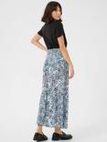 KAFFE Smock Leaf Print Maxi Skirt, Blue/Multi