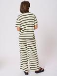 KAFFE KAedith Cotton Blend Striped T-Shirt, Cream/Multi