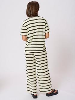 KAFFE KAedith Cotton Blend Striped T-Shirt, Cream/Multi - view 2, Cream/Multi