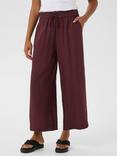 KAFFE Milia Cropped Wide Leg Trousers, Mid Red