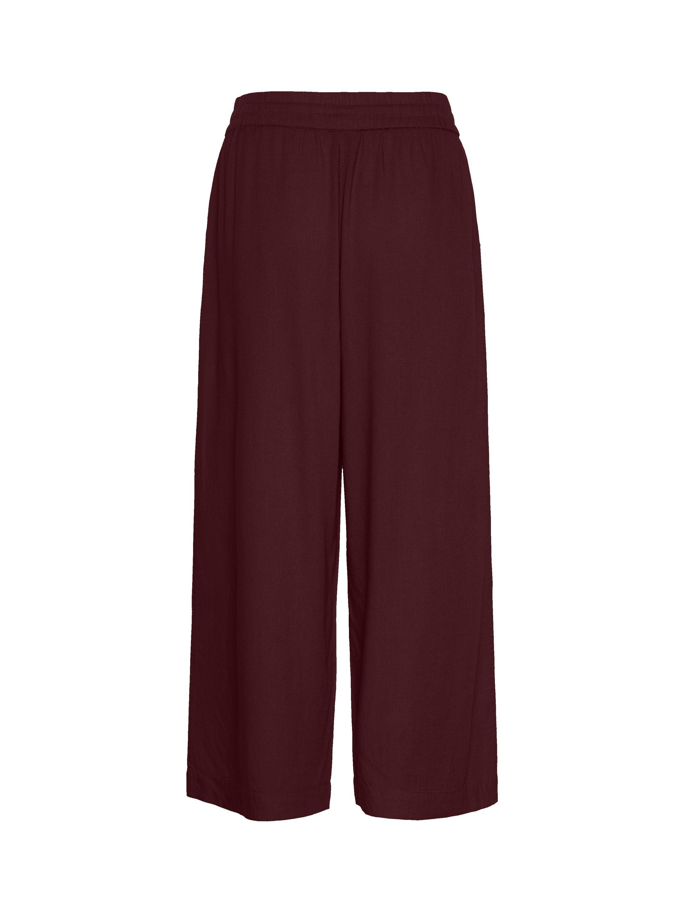 Product image 6 of 6, which shows KAFFE Milia Cropped Wide Leg Trousers, Mid Red, 8