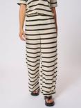 KAFFE KAedith Cotton Blend Striped Trousers, Cream/Multi