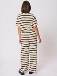 KAFFE KAedith Cotton Blend Striped Trousers, Cream/Multi