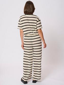 KAFFE KAedith Cotton Blend Striped Trousers, Cream/Multi - view 2, Cream/Multi