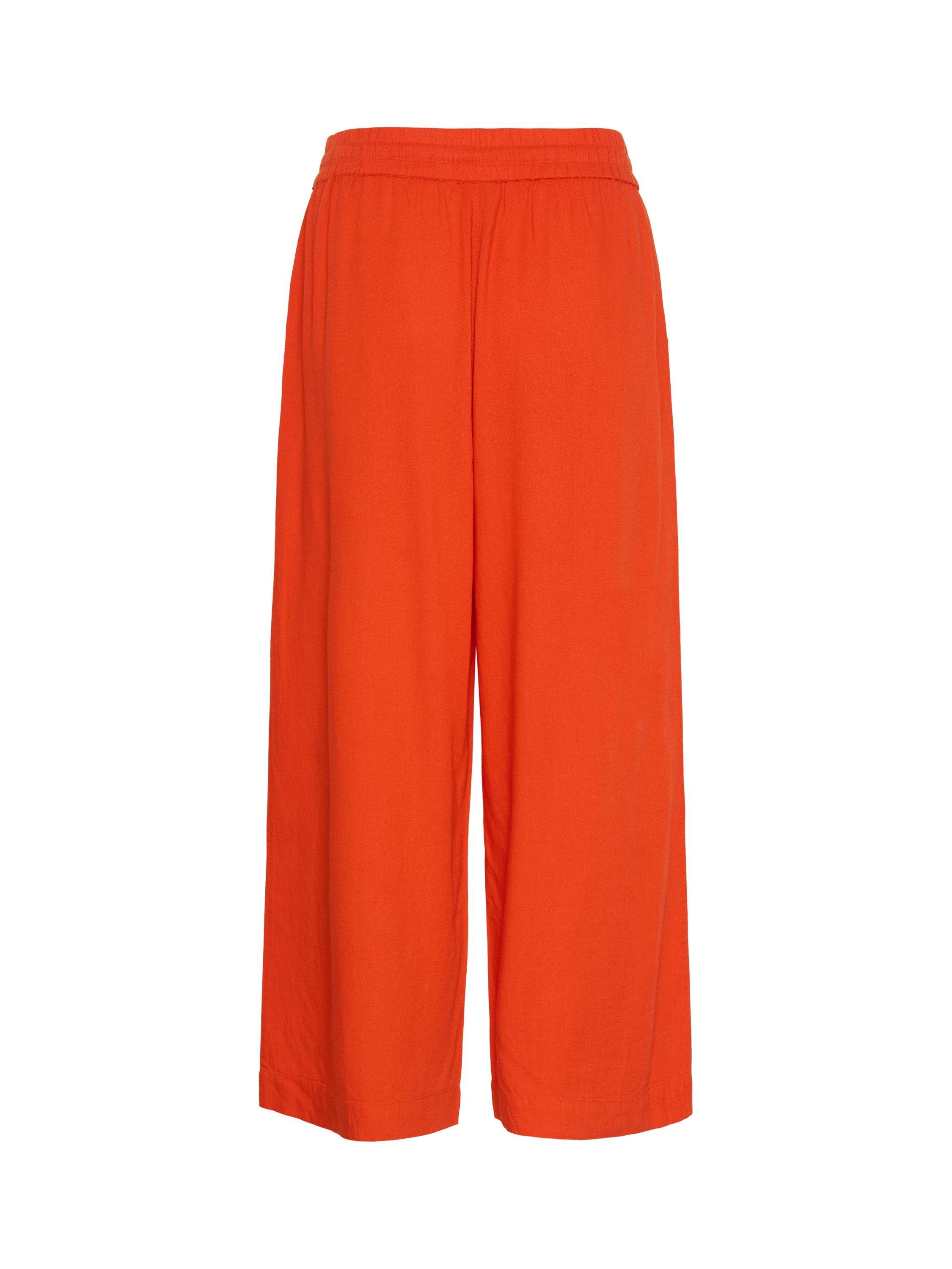 Product image 5 of 5, which shows KAFFE Milia Cropped Wide Leg Trousers, Mid Red, 8