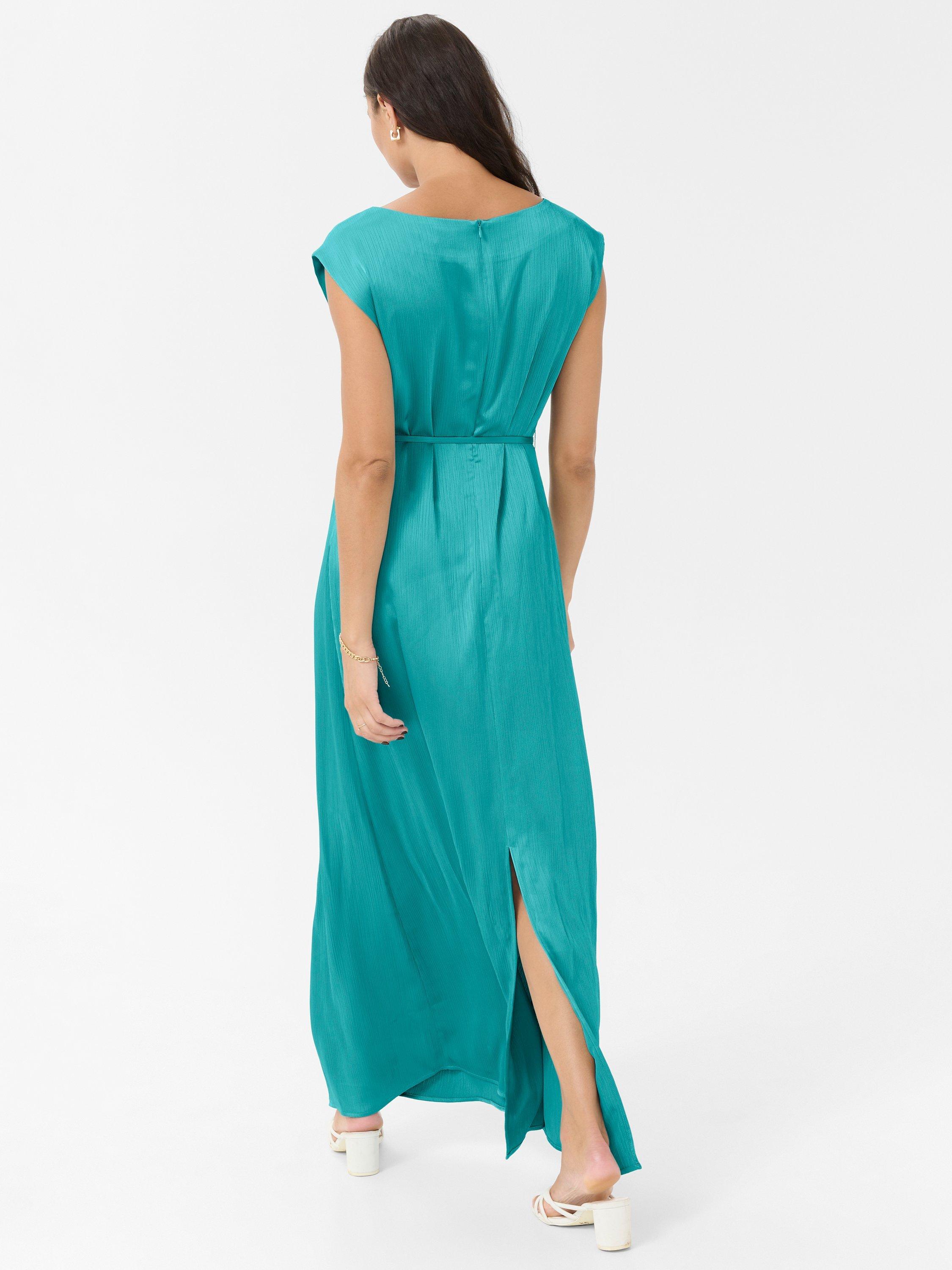Product image 2 of 5, which shows KAFFE Rachel Tie Waist Maxi Dress, Teal, 12