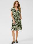 KAFFE Jenn Leaf Print Dress, Green/Multi