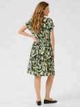 KAFFE Jenn Leaf Print Dress, Green/Multi