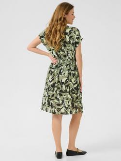 KAFFE Jenn Leaf Print Dress, Green/Multi - view 2, Green/Multi