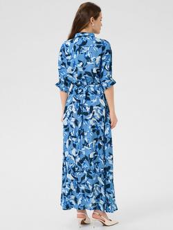 KAFFE Velana Leaf Print Maxi Dress - view 2, Blue/Multi