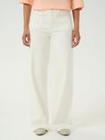 KAFFE KAkarla Cotton Twill Flared Jeans, White