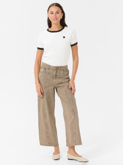 KAFFE Rania High Waist Jeans, Beige - view 2, Beige