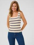KAFFE Morita Stripe Knit Top, Cream/Multi