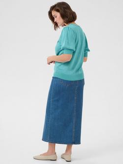 KAFFE Regina Short Sleeve Knit Jumper, Teal - view 2, Teal