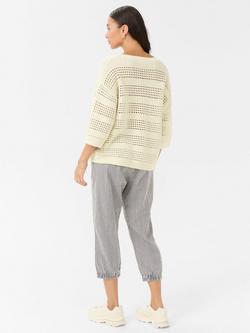 KAFFE Teresa Open Knit Jumper, Natural Cream - view 2, Natural Cream