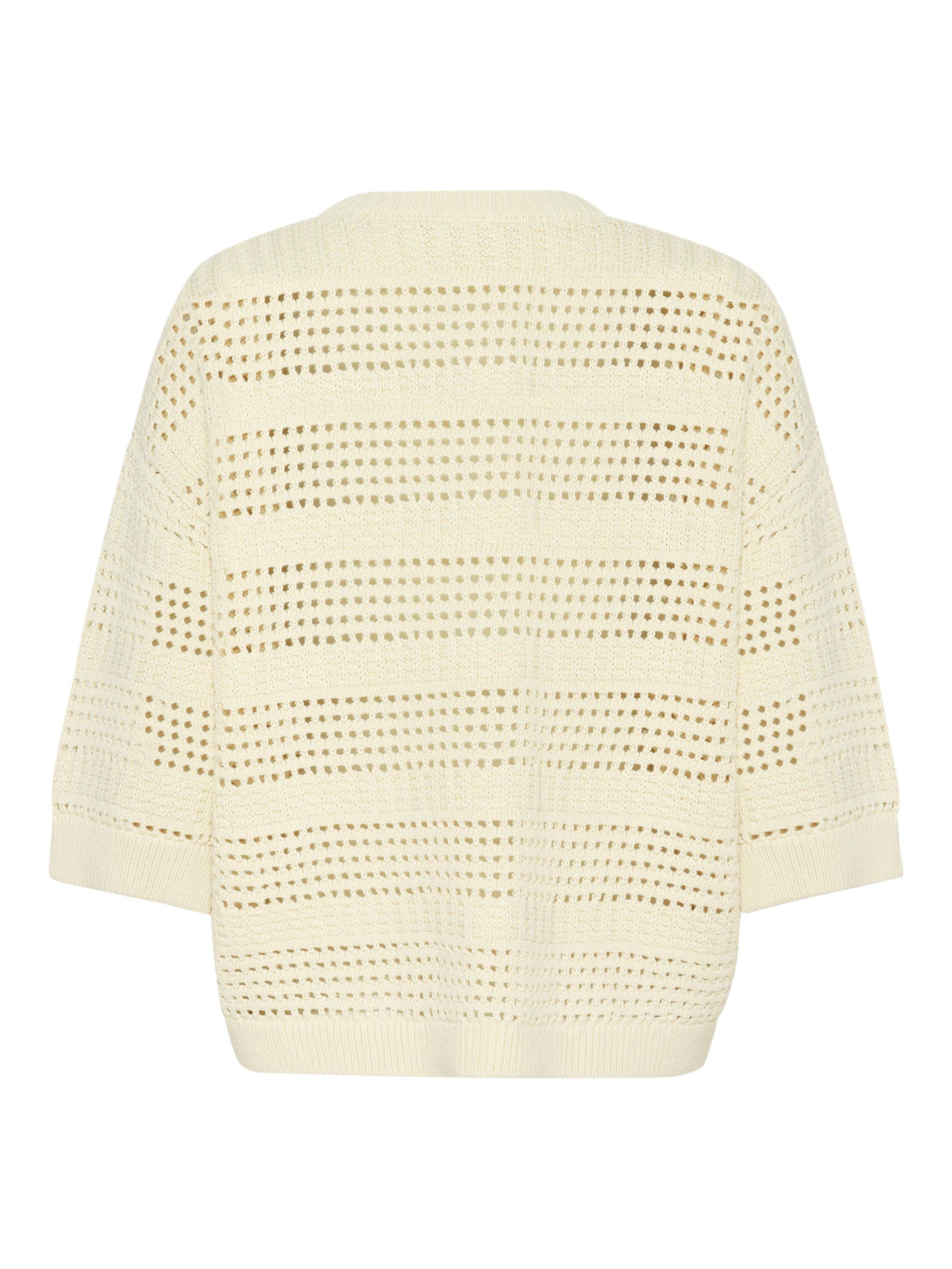 Product image 6 of 6, which shows KAFFE Teresa Open Knit Jumper, Natural Cream, S