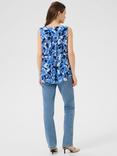 KAFFE Amber Leaves Sleeveless Top, Blue/Multi