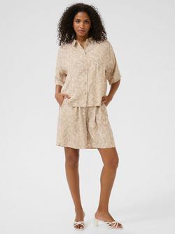 KAFFE KAbarton Half Sleeve Abstract Print Shirt - view 2, Grey/Multi