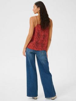 KAFFE KAliana Sleeveless Tie Front Top, Red/Multi - view 2, Red/Multi