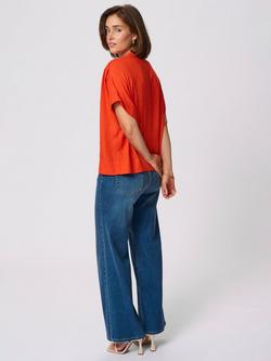 KAFFE Milia Batwing Sleeve Top, Mid Red - view 2, Mid Red