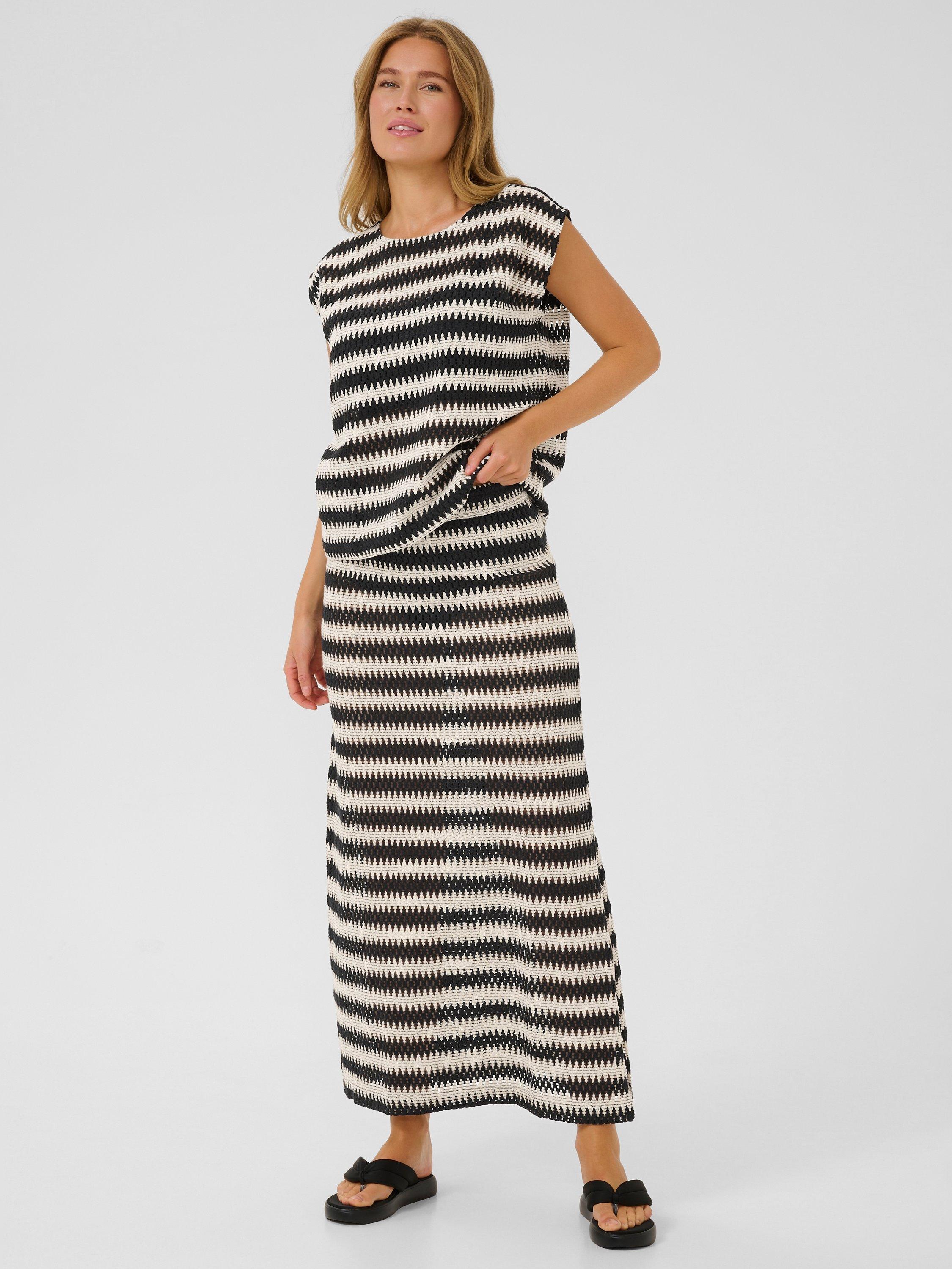 Product image 3 of 6, which shows KAFFE Molin Lace Stripe Top, Multi, 8