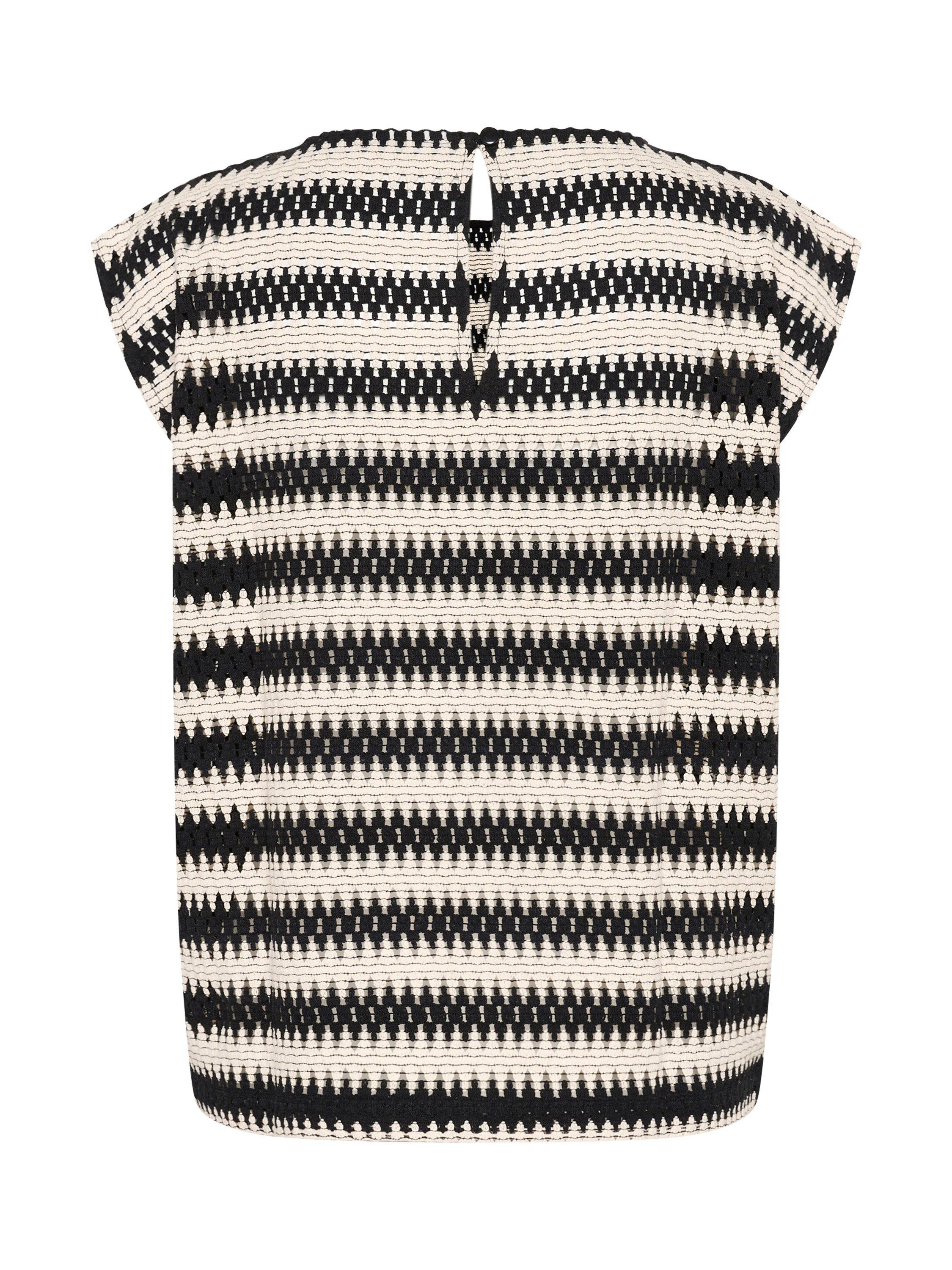 Product image 6 of 6, which shows KAFFE Molin Lace Stripe Top, Multi, 8