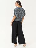KAFFE Ruffalo Abstract Blouse, Blue/Multi