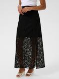 KAFFE Lora Lace Maxi Skirt, Black