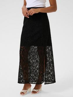 KAFFE Lora Lace Maxi Skirt, Black, Black