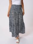 KAFFE Smock Abstract Maxi Skirt, Blue/Multi
