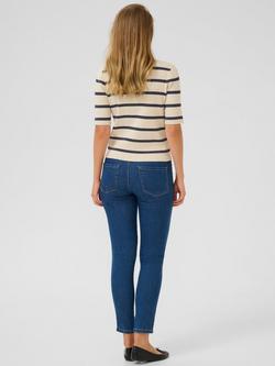 KAFFE Morita Stripe Cardigan, Cream/Multi - view 2, Cream/Multi