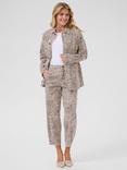KAFFE KAlisa Cotton Twill Leopard Print Jacket, Beige/Multi