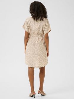 KAFFE KAbarton Short Sleeved Button Down Shirt Dress - view 2, Grey/Multi