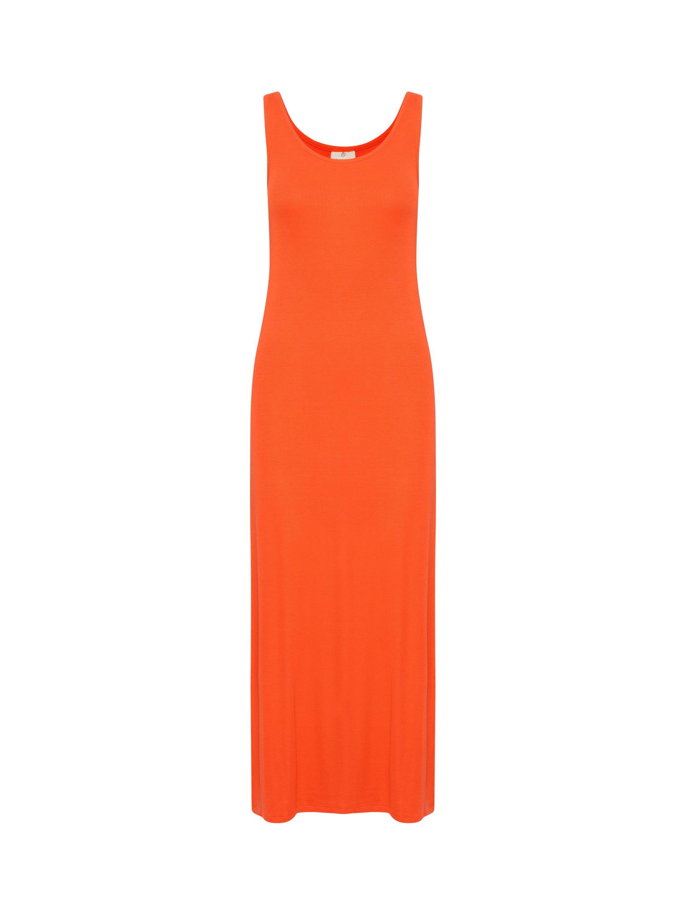 Product image 4 of 5, which shows KAFFE KAcarmin Scoop Neck Sleeveless Jersey Dress, Mid Red, 10|12
