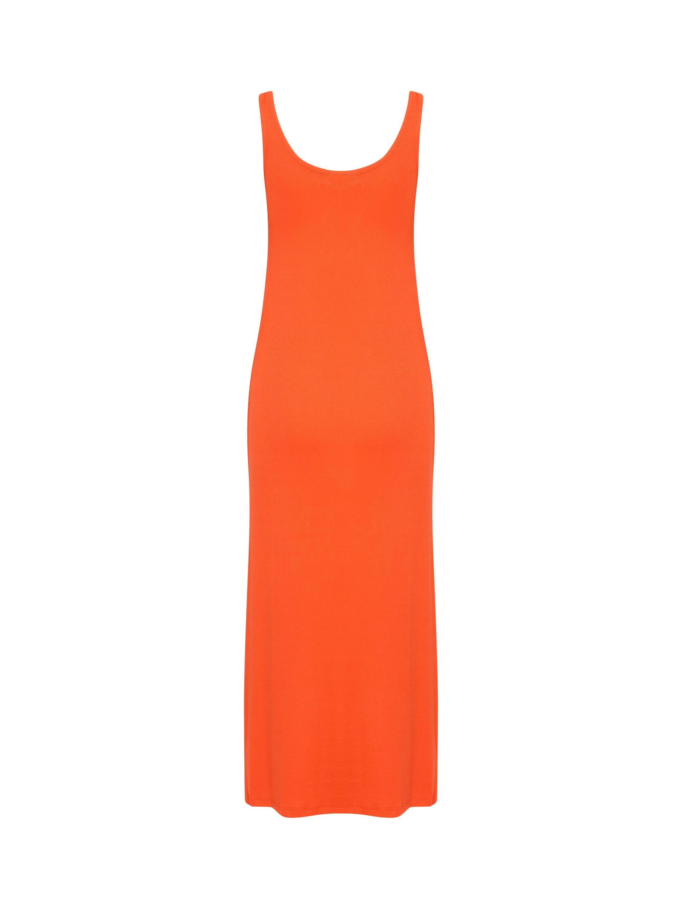 Product image 5 of 5, which shows KAFFE KAcarmin Scoop Neck Sleeveless Jersey Dress, Mid Red, 10|12