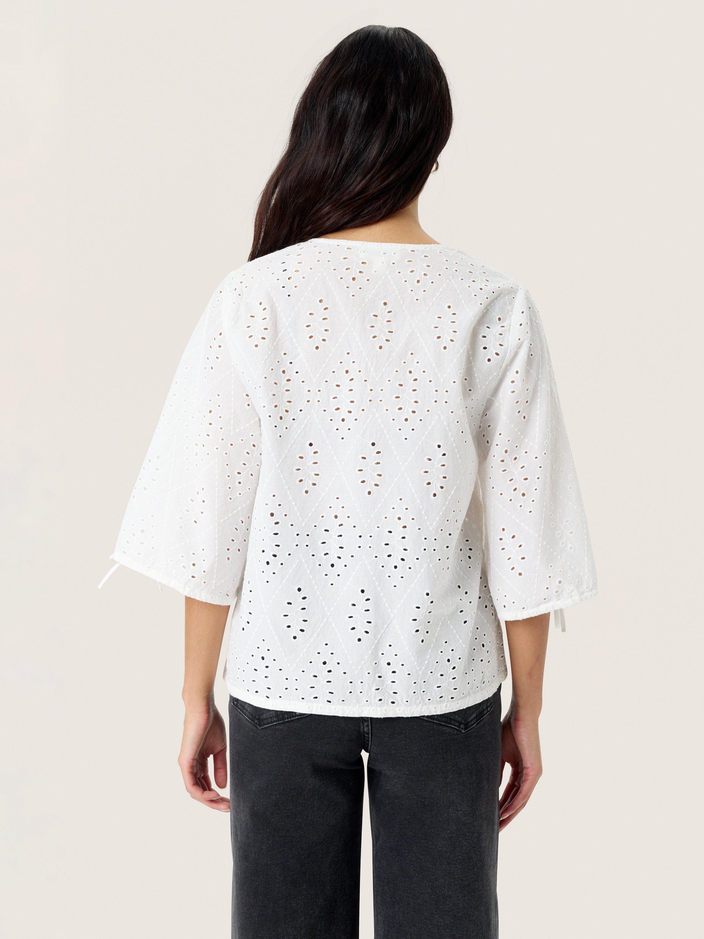 Product image 2 of 5, which shows Soaked In Luxury Joella Cotton Blouse, White, L