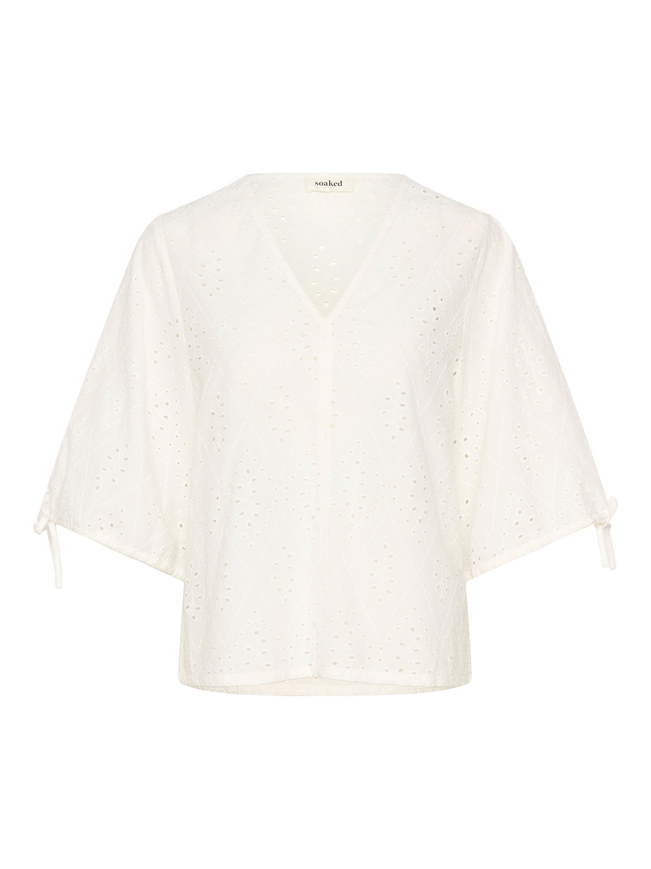 Product image 4 of 5, which shows Soaked In Luxury Joella Cotton Blouse, White, L