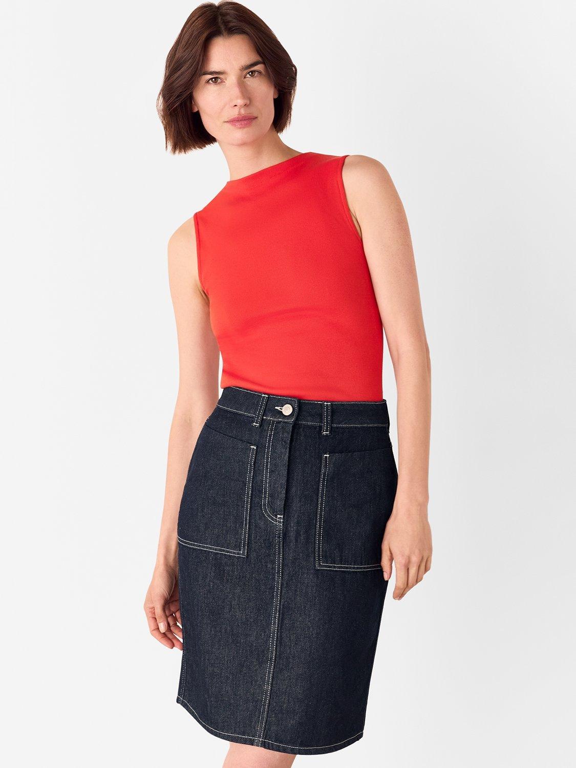 Product image 2 of 5, which shows Whistles Sleeveless Top, Red, 6