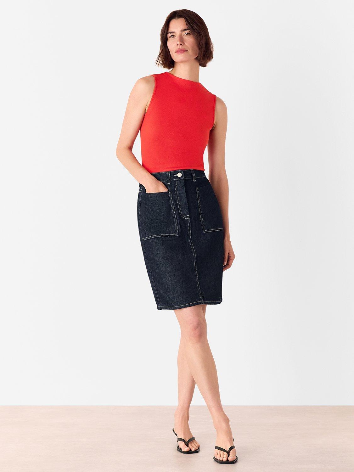 Product image 4 of 5, which shows Whistles Sleeveless Top, Red, 6