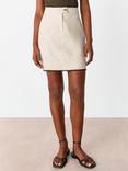 Whistles Scallop Trim Linen Rich Mini Skirt, Oatmeal