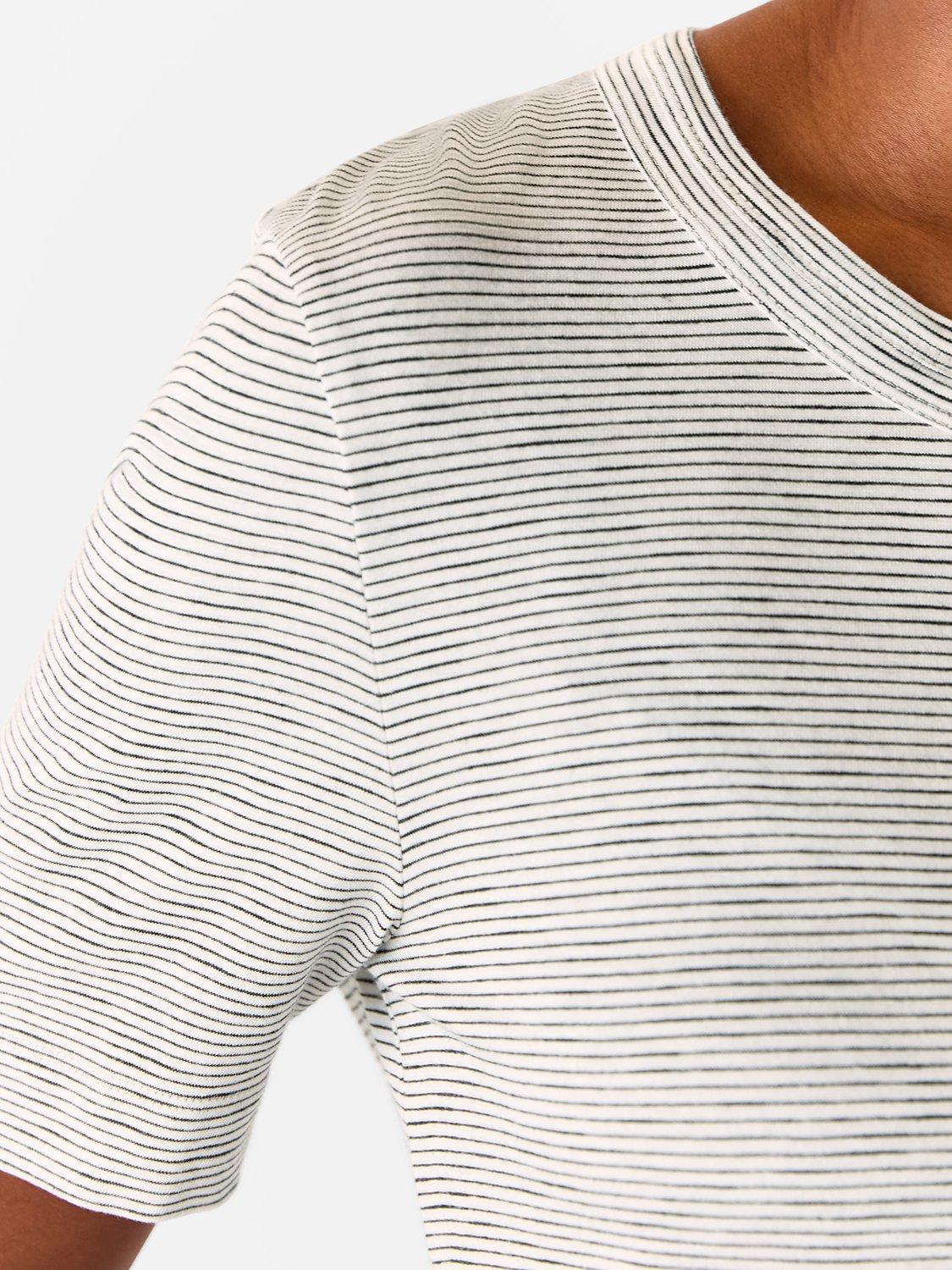 Product image 5 of 6, which shows Whistles Rosa Double Trim Stripe T-Shirt, Multi, XS