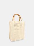 Whistles Bamboo Handle Crochet Bag, Cream