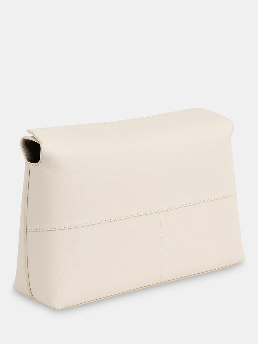 Product image 2 of 6, which shows Whistles Fia Fold Top Clutch Bag, Ivory