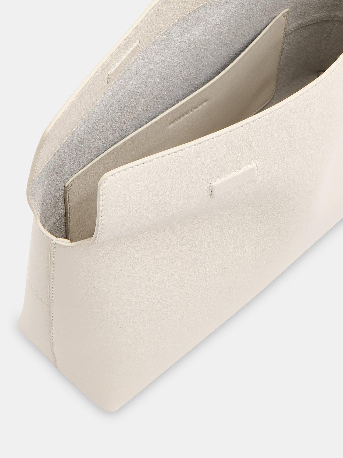 Product image 3 of 6, which shows Whistles Fia Fold Top Clutch Bag, Ivory