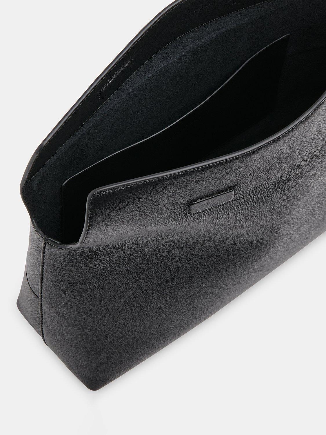 Product image 4 of 5, which shows Whistles Fia Fold Top Clutch Bag, Black