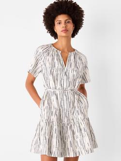 Whistles Abstract Stripe Mini Dress, Ivory/Multi, Ivory/Multi