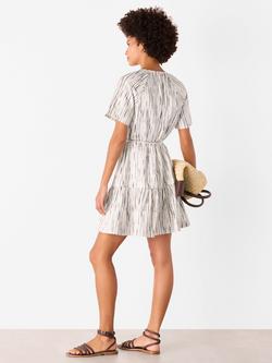 Whistles Abstract Stripe Mini Dress, Ivory/Multi - view 2, Ivory/Multi