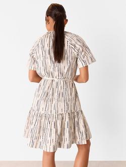 Whistles Petite Abstract Stripe Print Dress, Ivory/Multi - view 2, Ivory/Multi