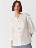 Whistles Pure Linen Grandad Collar Shirt